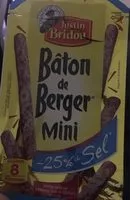 Mängden socker i Mini bâton berger -25% de sel