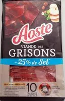 Mängden socker i Viande des grisons -25% de sel