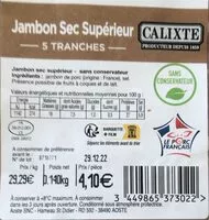 Mängden socker i Jambon sec supérieur