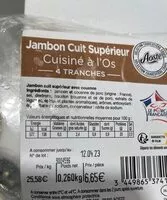 Mängden socker i Jambon cuit supérieur Cuisiné à l'os