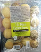 Mängden socker i 16 Mini Brioches Apéritif 4 variété