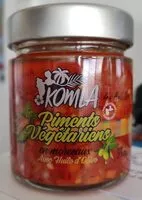 Mängden socker i Piments végétariens en morceaux avec huile d olive