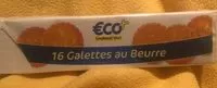 Mängden socker i 16 galettes au Beurre