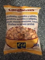 Mängden socker i Cacahuètes - Grillées et Salées