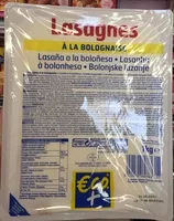 Mängden socker i Lasagnes à la bolognaise