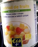 Mängden socker i Cocktail de fruits au sirop léger