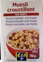 Mängden socker i Muesli croustillant aux fruits