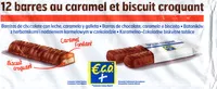 Mängden socker i 12 barres au caramel et biscuit croquant