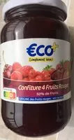 Mängden socker i Confiture 4 fruits rouges