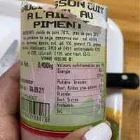 Mängden socker i Saucisson a lail au piment