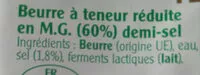 Mängden socker i Beurre Montfleuri Demi-Sel à teneur réduite en M.G.