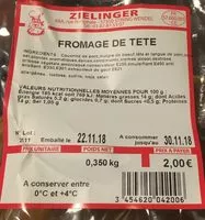 Mängden socker i Fromage de tête