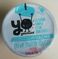 Mängden socker i Crème épaisse lait de vache