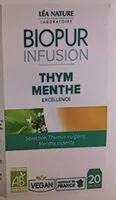 Mängden socker i Infusion Thym Menthe