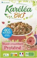 Mängden socker i Muesli croustillant protéiné Bio réduits en sucres