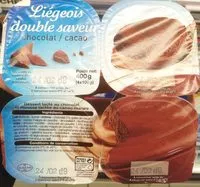 Mängden socker i Liégeois double saveur chocolat / cacao