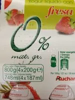 Mängden socker i Yogurt líquido 0% fresa