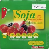 Mängden socker i Postre de soja con frutas del bosque