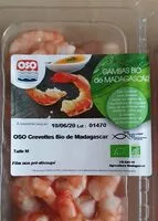 Mängden socker i Crevettes bio de Madagascar, taille M