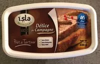 Mängden socker i Isla Mondial Delice De Campagne Hallal 220G