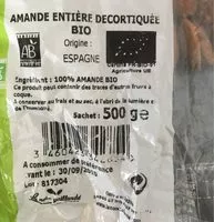 Mängden socker i Amandes entieres decortiquees