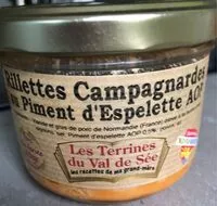 Mängden socker i Rillettes campagnardes au piment d'espelette