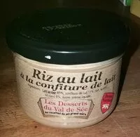 Mängden socker i Riz au lait à la confiture de lait