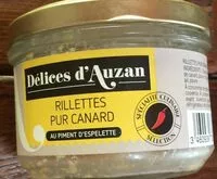 Mängden socker i Rillettes pur canard au piment d'Espelette
