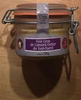 Mängden socker i Foie gras de canard entier du sud ouest