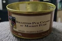 Mängden socker i Rillettes pur canard au magret fumé