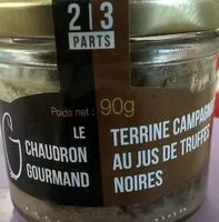Mängden socker i Terrine campagnarde au jus de truffes noires