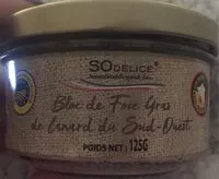 Mängden socker i Bloc de foie gras de canard du sud ouest