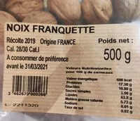 Mängden socker i noix du quercy