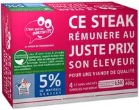 Mängden socker i 4 Steaks hachés 5%
