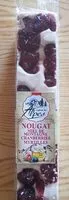 Mängden socker i Nougat miel de montagne cranberries myrtilles