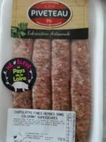 Mängden socker i Chipolatas aux herbes sans colorant PIVETEAU, 4 pieces