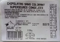 Mängden socker i Chipolatas sans colorant supérieures congelées