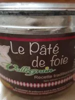 Mängden socker i Pate de foie du fermier VALLEGRAIN