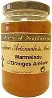 Mängden socker i Marmelade d'oranges ameres Les 4 Saisons