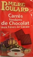 Mängden socker i Carrés de chocolat aux fèves de cacao