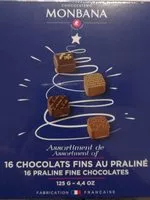 Mängden socker i Chocolat fins au praliné
