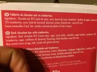 Mängden socker i Tablette Fruitée - Noir Cranberry