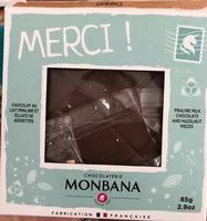 Mängden socker i chocolat au lait praliné et aux eclats de noisettes