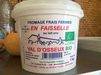 Mängden socker i Fromage frais fermier en faisselle au lait cru