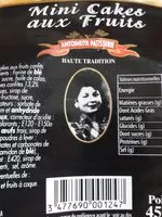 Mängden socker i Mini cakes aux  fruits