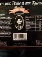 Mängden socker i Barre aux fruits et aux raisins