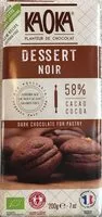 Mängden socker i Dessert Noir 58% cacao