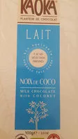 Mängden socker i Chocolat au Lait et à la Noix de Coco Bio