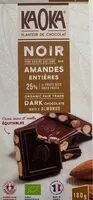 Mängden socker i Chocolat Noir aux Amandes Entières Bio