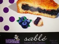 Mängden socker i Sablé fourré aux myrtilles